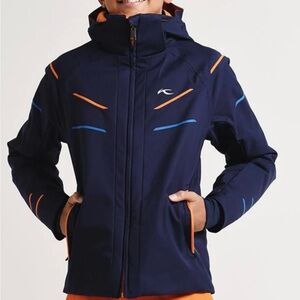Kjus Boys Size 14-16 XL (Men’s XS) Formula Jacket Navy w/Orange Ski Jacket